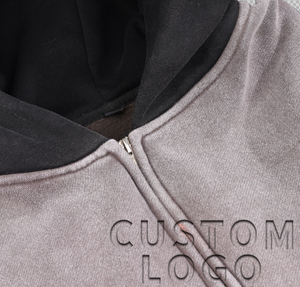 Sudaderas con capucha con logotipo personalizado para hombre de gran tamaño de peso pesado 100% algodón ropa de calle estilo bordado cremallera invierno 3D sudaderas con capucha personalizadas - Product Image 5