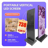 Pantalla LED Plegable P1.86 de 640*1920mm, Señalización Digital de Pie para Publicidad, Alto Brillo, Control por Aplicación Móvil, HD