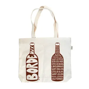 Promotional Two Bottle Natural Cotton Canvas Wine Tote Bag