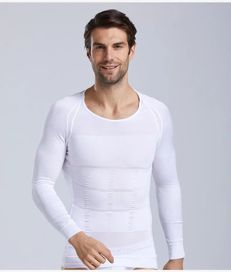 Chemise de Compression à manches longues pour homme, Logo personnalisé, gilet amincissant pour le ventre, débardeur thermique