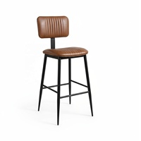 Chaises de restaurant industrielles modernes à structure métallique, revêtement en cuir PU, mousse haute densité durable, style minimaliste, pour usage commercial et centres commerciaux