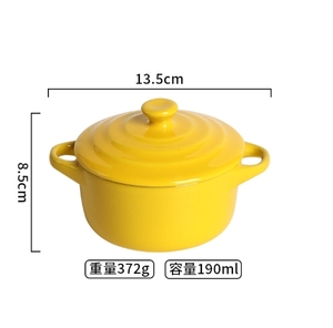 Household Waterproof Stew <strong>Pot</strong> Light Luxury Ceramic <strong>Small</strong> Soup <strong>Pot</strong> with <strong>Lid</strong> and Ears - Product Image 5