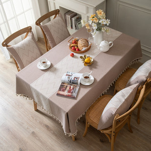 Ins qua biên giới đầy đủ Polyester jacquard sóng lớn tua Khăn trải bàn hình chữ nhật Bàn cà phê, khăn trải bàn, ren - Product Image 4