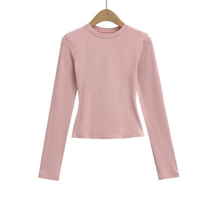 Camiseta Corta Elástica y Ajustada para <span class=keywords><strong>Mujer</strong></span> RUICHI, Camiseta Básica Sexy de <span class=keywords><strong>Manga</strong></span> Larga para Combinar con Todo - Product Image 5