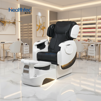 Fauteuil de pédicure de luxe en fibre de verre avec pompe à remous et système de jets sans tuyau pour salon de manucure et spa