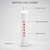 Fournisseur Professionnel de Bouteilles de Gaz Acétylène Blanches Peintes de 5L/10L/15L pour le Soudage de Conduites et le Préchauffage