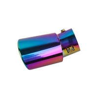 Ujung Knalpot Mobil Stainless Steel Chrome Trim Single Rear Tail Throat 2.4'' Inlet 3.38'' Outlet Exhaust Tip