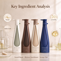 Shampooing capillaire OEM ODM à la kératine hydrolysée, anti-casse, aux herbes, 555 ml, réparation des cheveux secs et abîmés