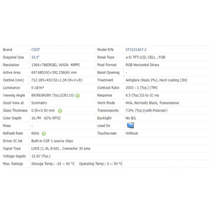 ST3151A07-2 csot 32 <span class=keywords><strong>inch</strong></span> màn hình TV 1366x768 WXGA thay thế độ sáng cao <span class=keywords><strong>LCD</strong></span> hiển thị bảng điều chỉnh mở di động - Product Image 4