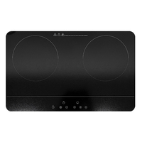 Cuisinière à Induction Double Corps Ultra-Mince Super Slim Comptable 2 Brûleurs Plaque à Induction Portable 3400W Cuisinière