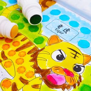 Bunte Zeichnung mit Punkt markierung stift Lernspiel zeug Kinder Färbung Aktivität sbuch für Kinder Geburtstags geschenke Tierwelt - Product Image 4