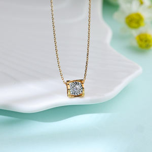 Colgantes de Oro Sólido de 18K Hechos a Mano con Diamantes Naturales en Forma de Corazón, Diseño Creativo Cristiano para Mujer, Regalo Clásico para Novia - Product Image 6