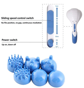 Masajeador de mano de acción de percusión portátil saludable Luyao, martillo de masaje de nodos duales para alivio del cuerpo para pies de hombros traseros - Product Image 4