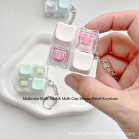 Kit anti-stress élégant unisexe printemps/été avec mini clavier mécanique carré à boutons et testeur de commutateurs, jouet à presser
