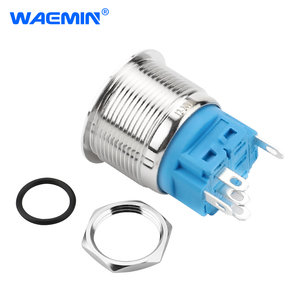 מותאם אישית 22 מ "מ נירוסטה נירוסטה עמיד למים מתג ראש שטוח הוביל כפתור לחיצה מיידית - Product Image 2