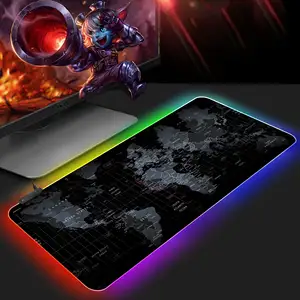 Customize High Quality Free Design RGB LED Gaming Mousepad Desk Mat With Sublimation Fabric Material Custom Logo