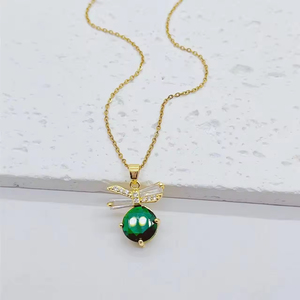 Conjunto de joyería de moda con microincrustaciones de acero inoxidable, pendientes ligeros de mariposa de lujo para banquetes, collar que mejora la personalidad - Product Image 6
