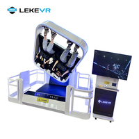 LEKE VR Park Silla de movimiento de realidad virtual 2 asientos 360 Rotación 9D VR Montaña rusa Máquina de simulador de cine