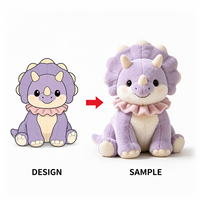 Jouet en peluche dinosaure personnalisable, fabricant OEM, rembourrage en coton PP, animal en peluche brodé, design de poupée de dessin animé personnalisé