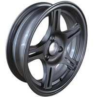 Jantes en alliage X-RIMS 14x4 3x100 5 branches classiques Gunmetal avec lèvre polie ET-30 pour Daihatsu Hijet
