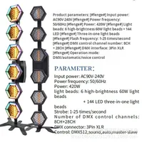 Lampu LED 6 Pixel Warna-Warni Retro untuk Latar Belakang IP33 DMX512 Strobe Lampu Panggung Ruang Siaran Langsung dengan Efek Warna-Warni