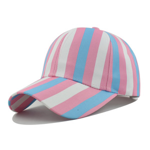 หมวกเบสบอลลายทางแฟชั่นคุณภาพสูงสำหรับผู้หญิง พิมพ์ลายรุ้ง สำหรับกิจกรรมกลางแจ้งในฤดูใบไม้ผลิและฤดูใบไม้ร่วง ขายส่ง - Product Image 5