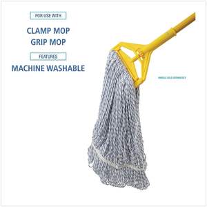Boardwalk BWK542CT Medium <b>Mop</b> Head Narrow <b>Floor</b> Finish Rayon/Polyester White/Blue 12/Carton - Product Image 5