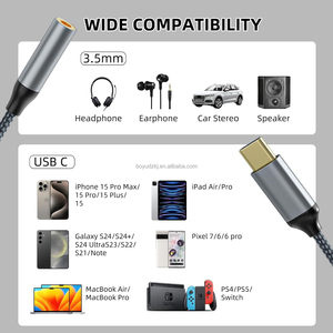 ตัวแปลงแจ็คหูฟังแปลงสัญญาณเสียงชนิด C เป็น3.5MM <span class=keywords><strong>สาย</strong></span> USB C ไปยัง<span class=keywords><strong>3.5</strong></span> <span class=keywords><strong>AUX</strong></span> สำหรับ Samsung iPhone - Product Image 5