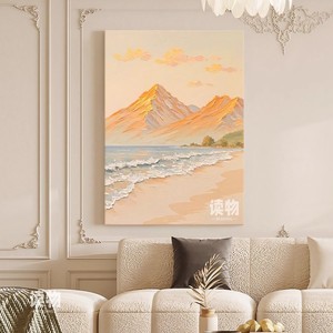 Hand Painted Oil Painting Sunlit Mountains Sea Beach Scene Impressionism Style Living Room Decor <b>Wall</b> Art No <b>Frame</b> - Product Image 4