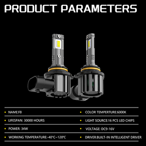 Venta Directa de Fábrica, Bombillas LED F8 de Alta Calidad para Automóvil, 12V 70W H7 H113 9005 9007 9012, Conexión Directa, Temperatura de Color 6000k - Product Image 6