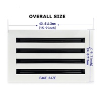 Grille de ventilation décorative moderne 14x8'' blanche pour climatiseur, diffuseur linéaire standard à fentes pour plafond, murs et sols