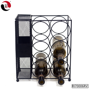 Commerci all'ingrosso Moderna Freestanding 6 Bottiglie Cremagliera del Vino del Metallo con Tappo del Vino della Supporto - Product Image 2