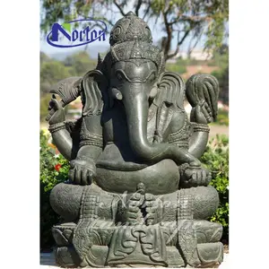 Custom Marmer Grote Hindoe God Lord Ganesha Idool Ganesh Bali Steenhouwen Standbeeld Sculptuur