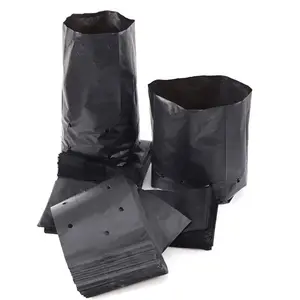 5加仑抗紫外线塑料育苗袋黑色开顶聚生长袋用于温室种植