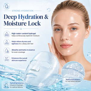 Masque facial en feuille de collagène <span class=keywords><strong>bio</strong></span> hydrogel coréen personnalisé, anti-âge, cosmétique, gel d'acide hyaluronique naturel, masque facial transparent de nuit - Product Image 3