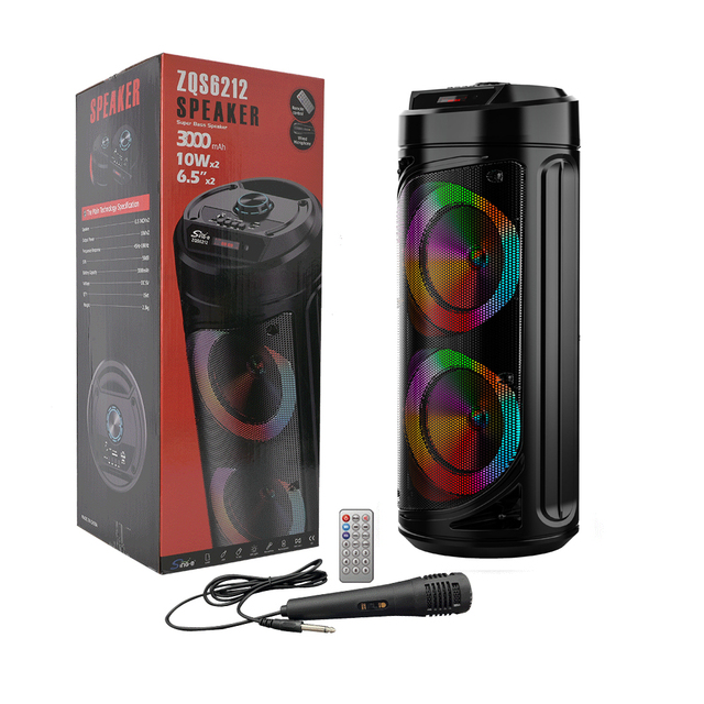 Sing-E ZQS6212 Bass Bluetooths Speaker Dual 6.5 Inch Rechargeable High Power Wireless Audio Portable Outdoor