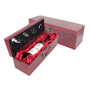 Cheerfast-Soporte decorativo <span class=keywords><strong>de</strong></span> <span class=keywords><strong>madera</strong></span> MDF para botella <span class=keywords><strong>de</strong></span> vino, caja <span class=keywords><strong>de</strong></span> regalo reutilizable, color rojo, venta al por mayor - Product Image 2