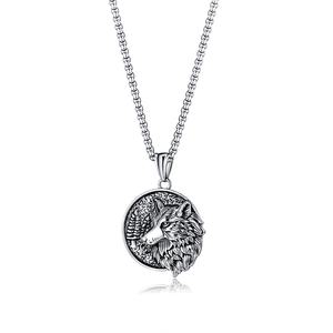 Collier Hip Hop pour Homme en Acier Inoxydable avec Pendentif Tête de Taureau, Style Rétro Punk, Or, Corne de Chèvre Satan, Crâne, <span class=keywords><strong>Symbole</strong></span> Chrétien - Product Image 3