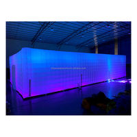 Tente d'événement gonflable en forme de cube avec éclairage LED, tente cube gonflable
