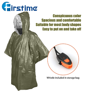 Firstime garde au chaud imperméable Pe à capuche réfléchissant isolation thermique Camouflage d'urgence <span class=keywords><strong>Poncho</strong></span> en papier d'aluminium pour la survie - Product Image 3