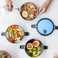 Boîte à lunch double niveau en acier inoxydable Pot thermique pour aliments chauds Thermos à soupe isolé sous vide Récipient alimentaire étanche au micro-ondes