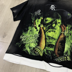 เสื้อผ้าผู้ชายแบบหยาบผ้าฝ้าย100% มาใหม่เสื้อทีเชิ้ตเล่นเสื้อยืดแขนสั้นแบรนด์ไฮสตรีทอินเทรนด์ - Product Image 5