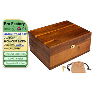 Büyük prim akasya ahşap saklama kutusu 11X8.5X5 inç güzel dekoratif menteşeli kapak ahşap el sanatları ahşap kutular duvar işaretleri - Product Image 1