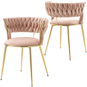 Sedia da pranzo in tessuto imbottito con bracciolo in metallo con bracciolo e gambe in metallo, - Product Image 6