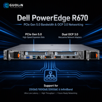 Serveur Dell R670 1U Haute Densité avec Stockage Direct E3.S NVMe EDSFF Frontal, PCIe 5.0, Double Alimentation 1500W, Serveur Rack pour Bases de Données Cloud Edge