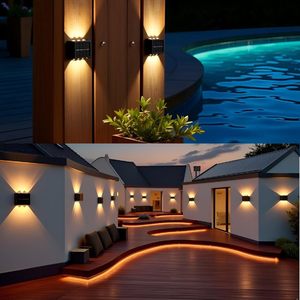 <b>LED</b> Solar Rechargeable Outdoor <b>Wall</b> <b>Lights</b> Warm White <b>Dimmable</b> IP65 Waterproof for Garden & Porch - Product Image 3