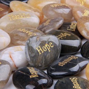 Personalizado Mixed Presente Oração Gravado Inspirado Palavra Pedras Rio Rock Meditação Decorativa Bolso Palm <span class=keywords><strong>Stone</strong></span> Gemstone Carving - Product Image 3