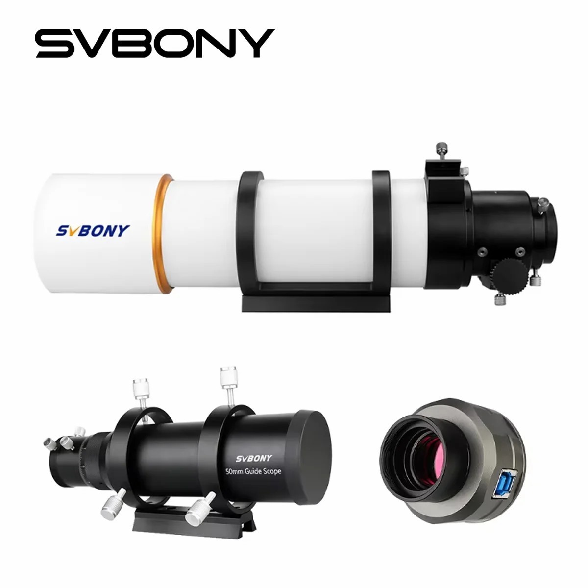 SVBONY SV48P <strong>Telescope</strong> 90mm Comes with SV106 <strong>Guide</strong> Scope SV205 <strong>Telescope</strong> <strong>Camera</strong> Deep Space Photography Kit