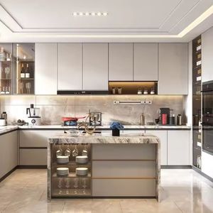 Meubles de cuisine modernes de luxe en bois stratifié mélamine - Product Image 2