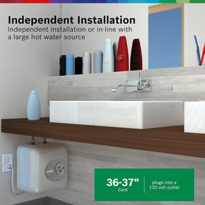 Chauffe-eau électrique mini-réservoir <span class=keywords><strong>Tronic</strong></span> 3000 <span class=keywords><strong>T</strong></span> 4 gallons (ES4) - Éliminez le temps d'attente pour l'eau chaude - Montage sur étagère, mur ou sol - Product Image 4